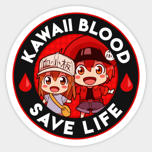 Kawaii Blood Cells Sticker